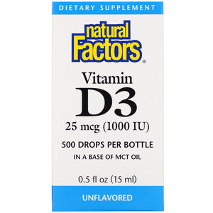 Natural Factors Liquid Vitamin D3 (500 Drops)